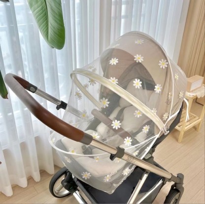 Baby Stroller Daisy Mosquito Net - White - image 1