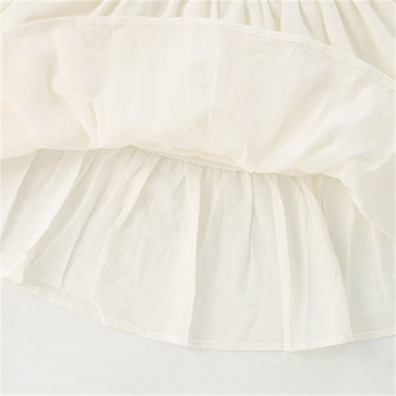 Toddler Solid Color White Princess Dress - image 6
