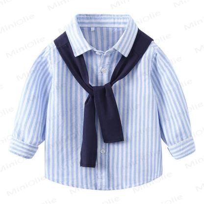 Toddler Boys Striped Shirt with Shawl - image 3