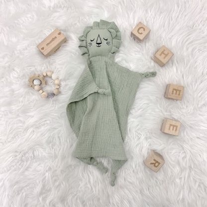 Personalized Baby Name Lion/Bear Security Blanket - Green Lion - 30x30cm - image 13