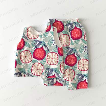 Toddler Pomegranate Print 2-piece Sleeveless Set - White - 5-7T - image 1