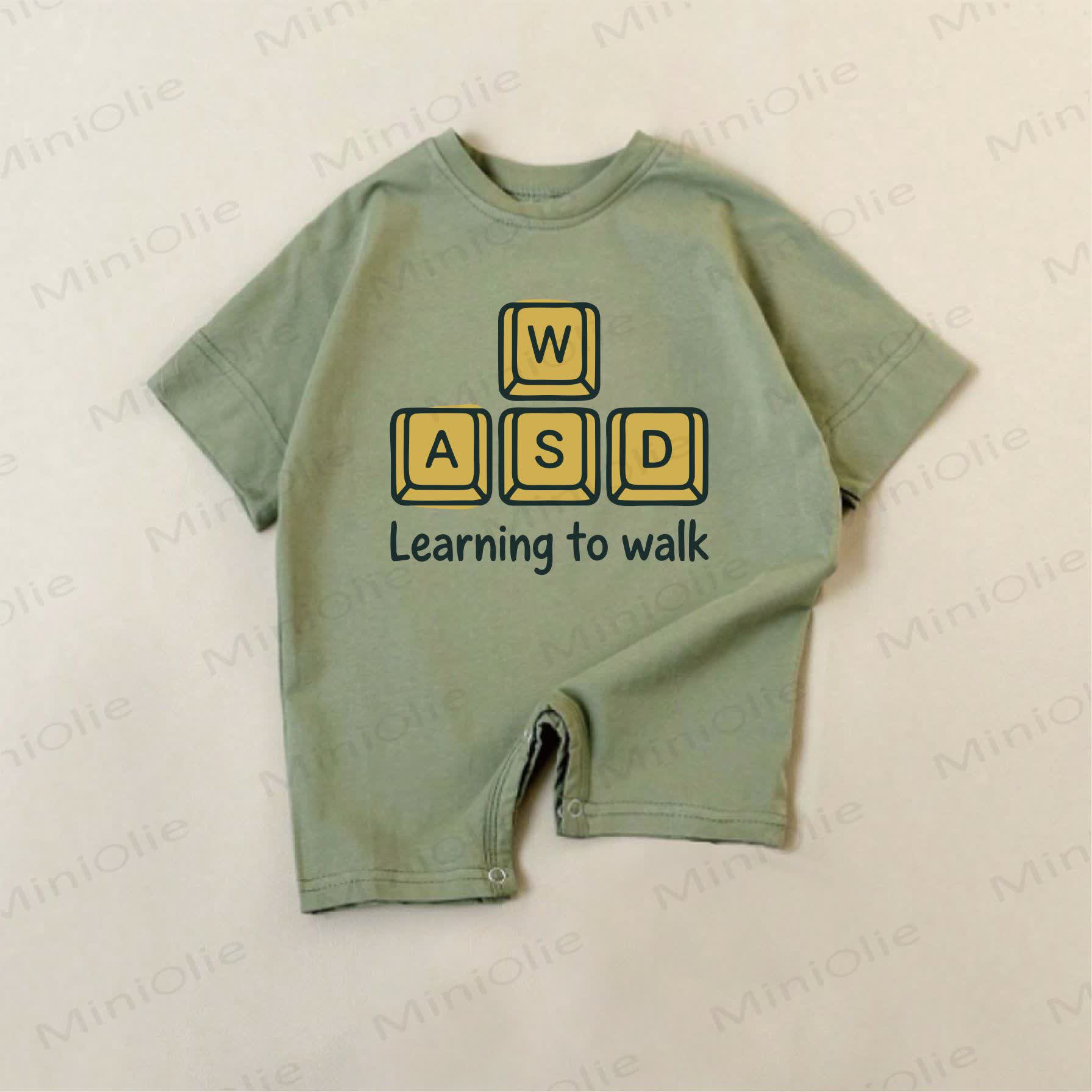 LEARNING TO WALK Baby Green Keys Print Romper - Green - 18-24M - image 1