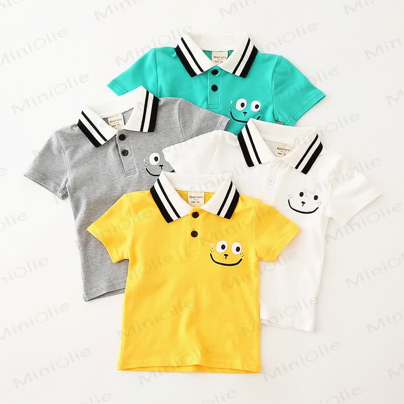 Kid Boy Smile Face Polo Shirt - image 2