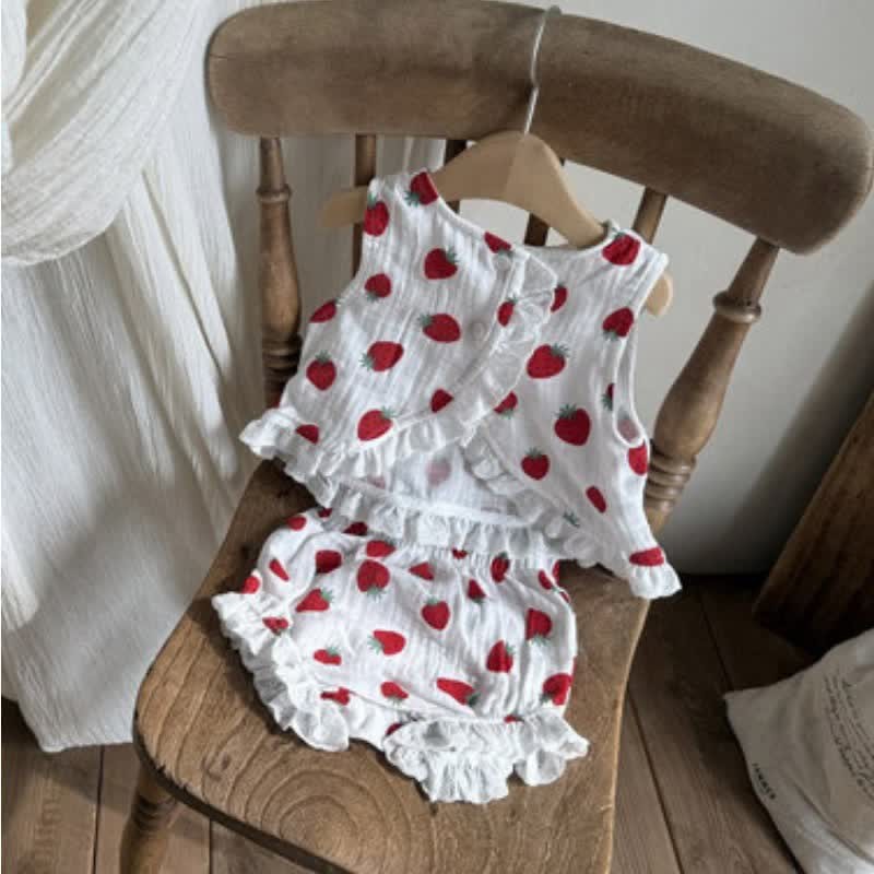 Baby Toddler 2-Piece Strawberry Sleeveless Set - image 3