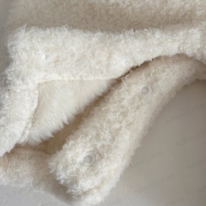 Baby Girl Flower Fleece 2-piece White Romper Set - image 9