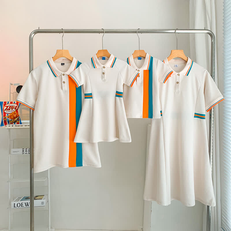 Family Matching Apricot Polo T-shirt Dress - image 2