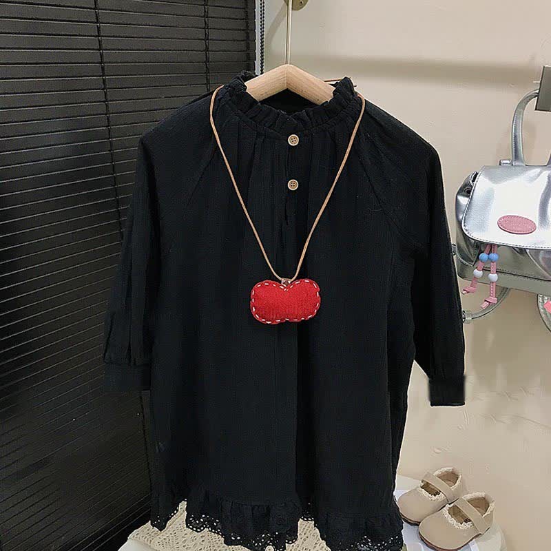 Toddler Vintage Black Solid Color Dress - image 5