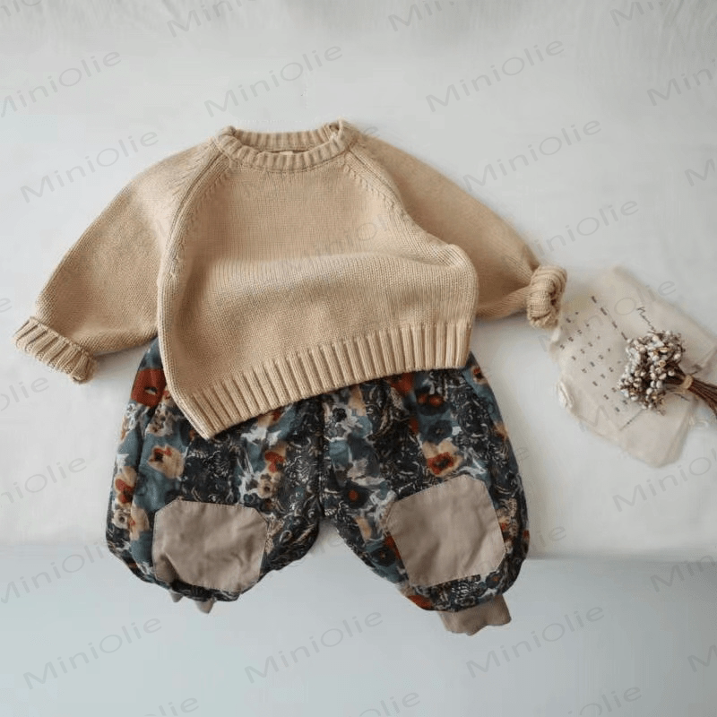Kid Solid Color Knitted Sweater - image 9