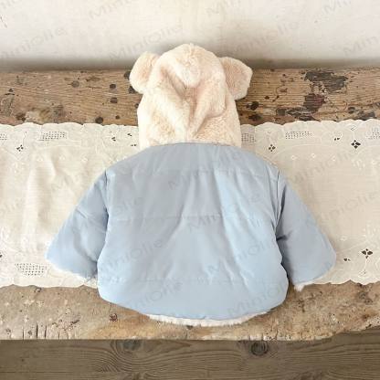 Baby Fleece Lined Solid Color Hooded Jacket - image 4