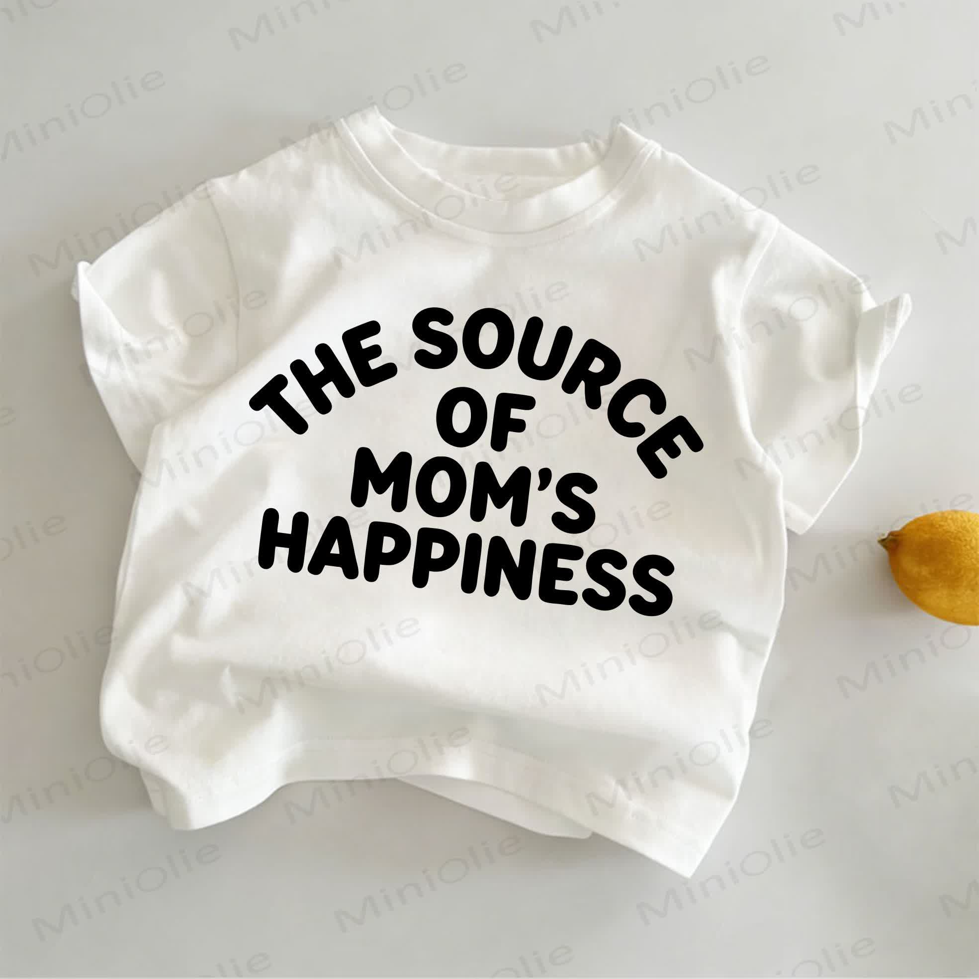 THE SOURCE OF MOM'S HAPPINESS Toddler White T-shirt - White - 6-7T - image 1