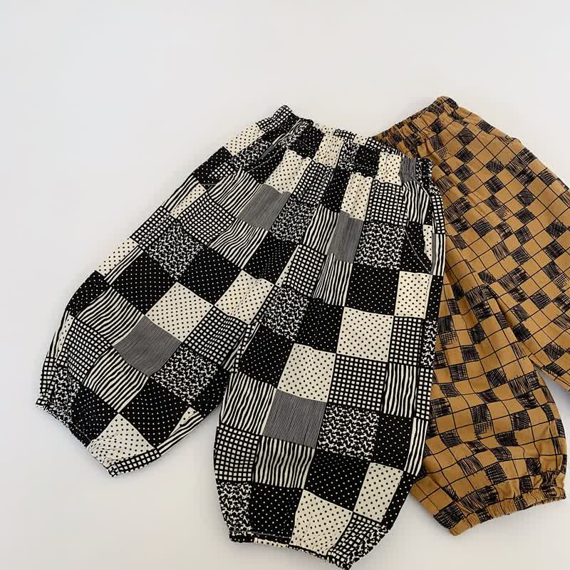 Toddler Bear Plaid Dots Striped Pants - Black Plaid - 8Y - image 11