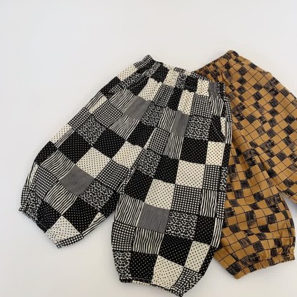 Toddler Bear Plaid Dots Striped Pants - Black Plaid - 8Y - image 11