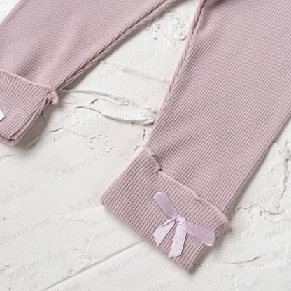 Baby Girl Bow Solid Color Leggings - image 5