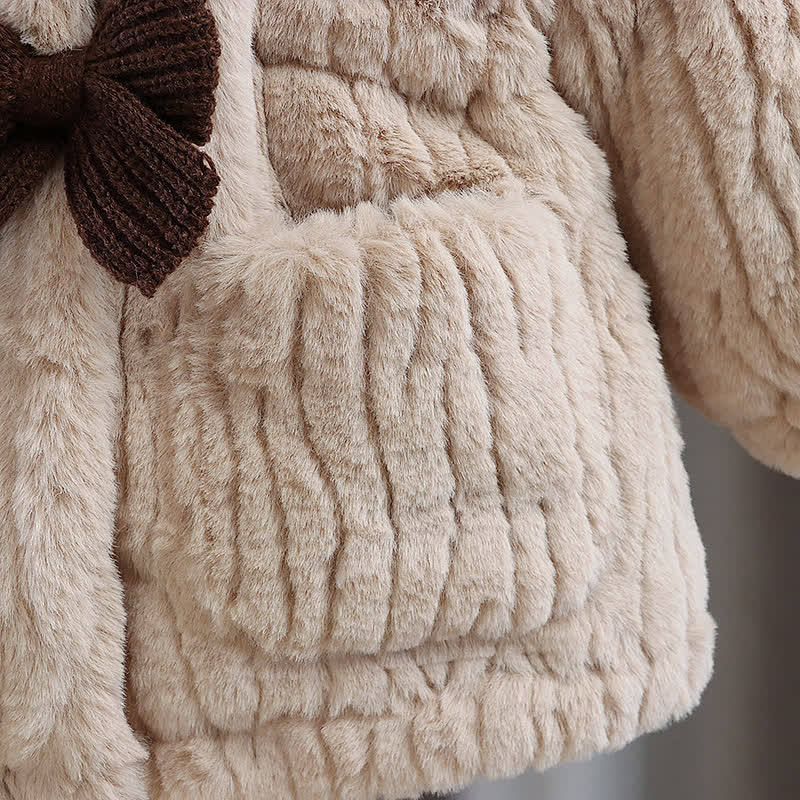 Baby Toddler Fleece Bow Quilted Outerwear - image 4