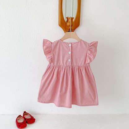 Toddler Embroidered Strawberry Ruffle Sleeves Dress - image 20