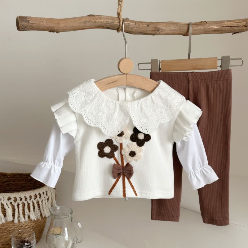 Baby Girl Flower Lace 2-piece Set - image 6