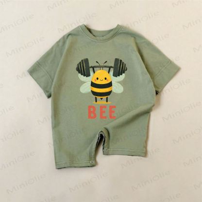 BEE Baby Green Weightlifting Bee Romper - Green - 18-24M - image 1