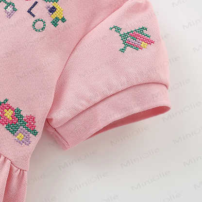 POLO Toddler Kid Heart Flower Pink Dress - image 6