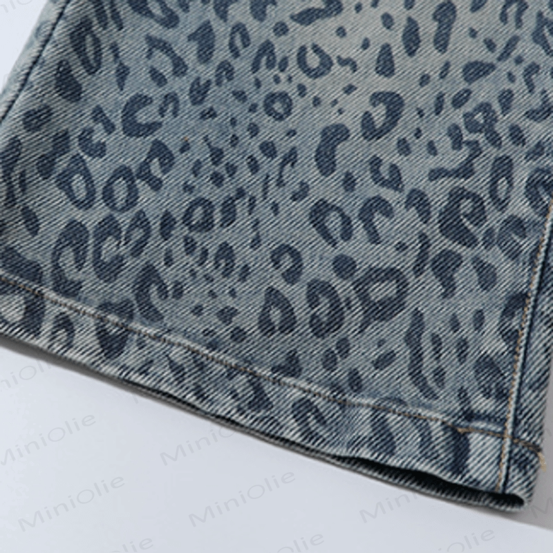 Toddler Leopard Print Denim Blue Pants - image 14