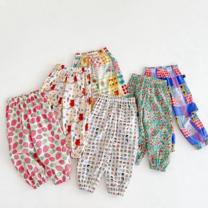 Toddler Colorful Bear Flower Strawberry Pants - image 3