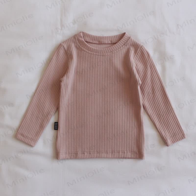  Baby Toddler Girl Solid Color Stripes T-shirt - Pink - 5-7T - image 3