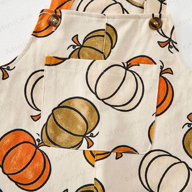 Baby Toddler Pumpkin Print Overalls - image 5