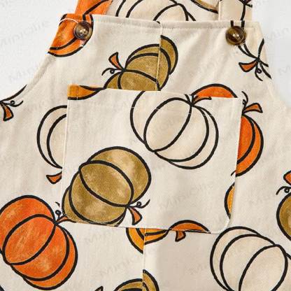 Baby Toddler Pumpkin Print Overalls - image 5