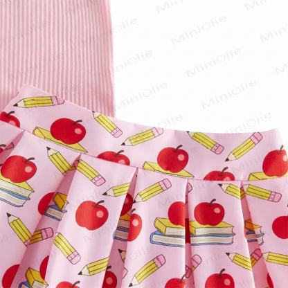 Toddler Girl Apple Patch Sleeveless Top and Skirt 2-piece Set - image 4