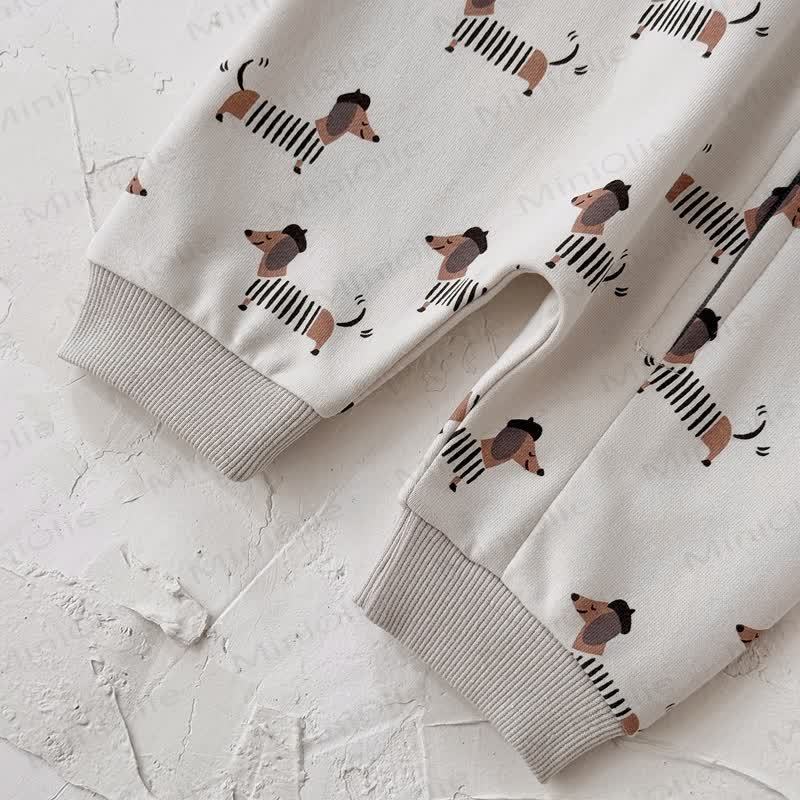 Baby Dachshund Printed Hooded Romper - image 8