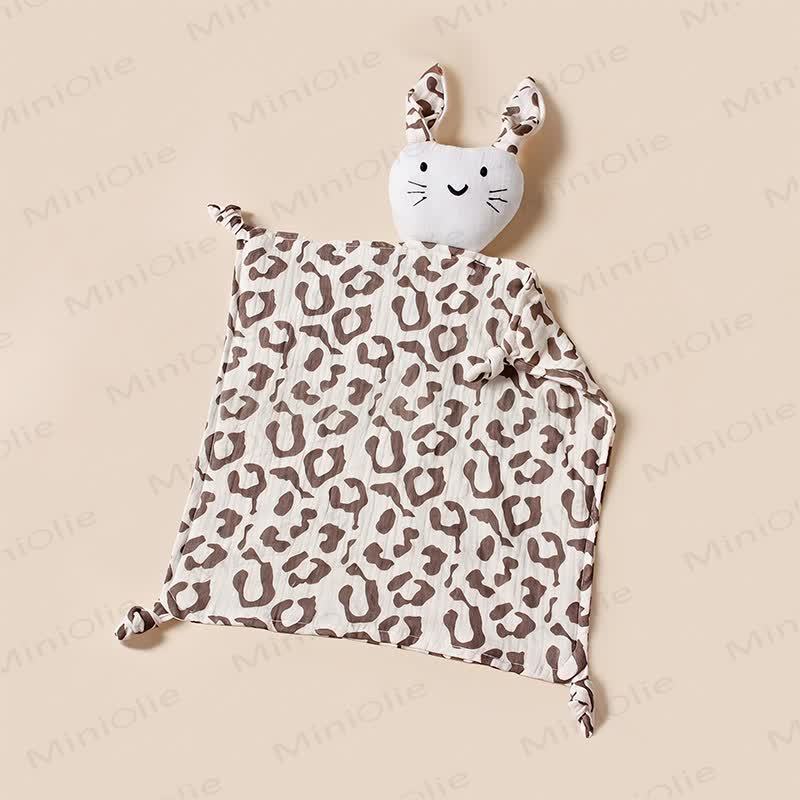 Personalized Baby Name Bunny Security Blanket - Leopard - 30x30cm - image 6