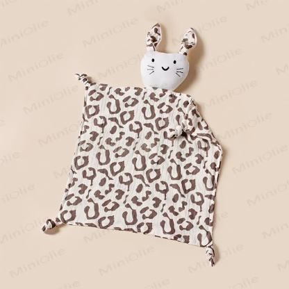 Personalized Baby Name Bunny Security Blanket - Leopard - 30x30cm - image 6
