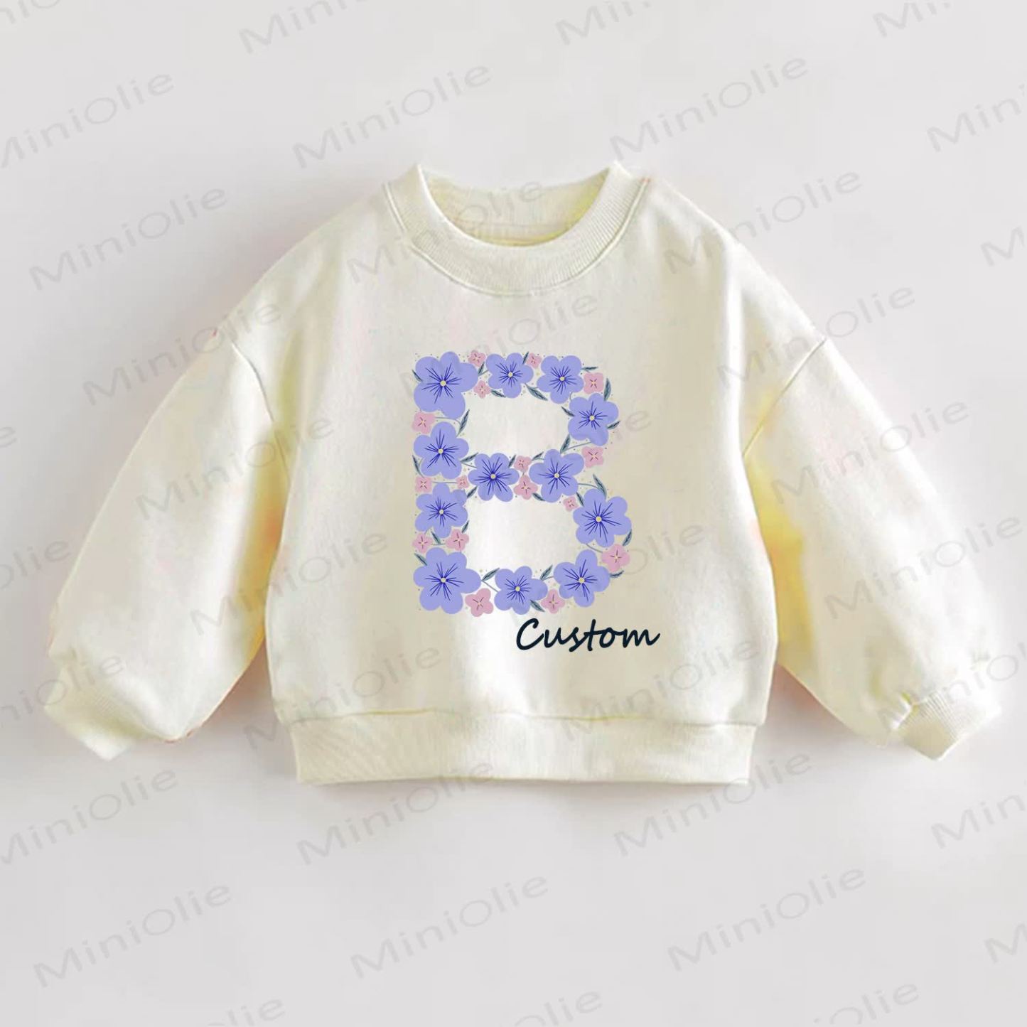 Personalized Retro Name Customization Baby Flower Letter Sweatshirt - image 1