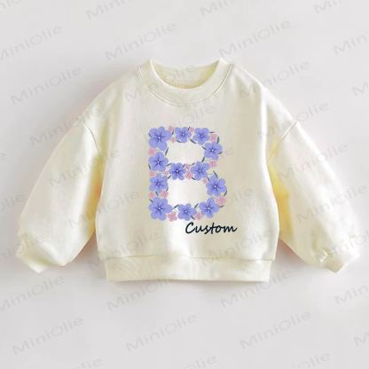 Personalized Retro Name Customization Baby Flower Letter Sweatshirt - image 1