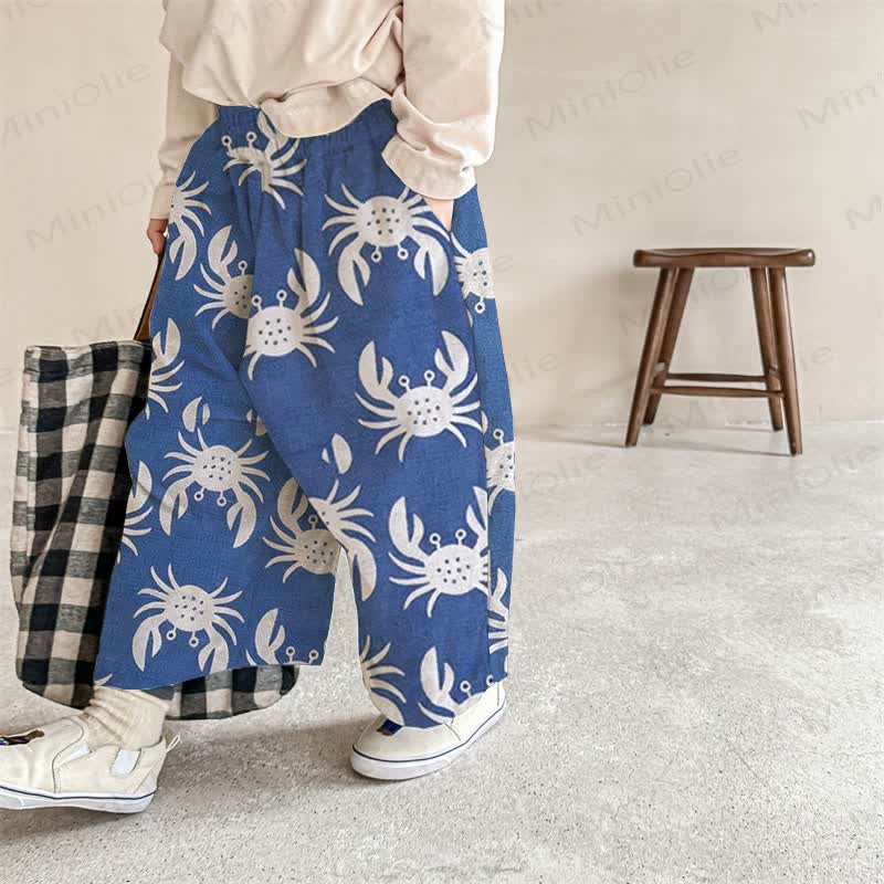 Baby Blue Crab Print Pants - Blue - 2-3T - image 1