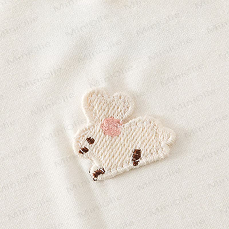 Baby Pink Bunny Ear Collar Short Sleeve Romper - image 6