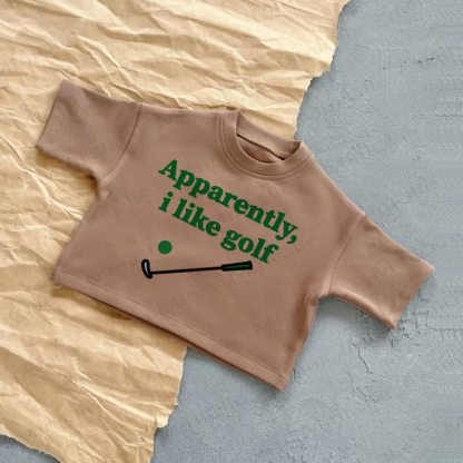 APPARENTLY, I LIKE GOLF Baby Summer Casual T-shirt - Brown - 2-3T - image 3