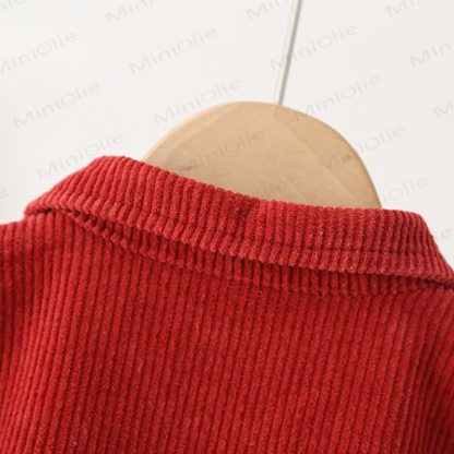 Baby Solid Color Corduroy Cargo Romper - image 9