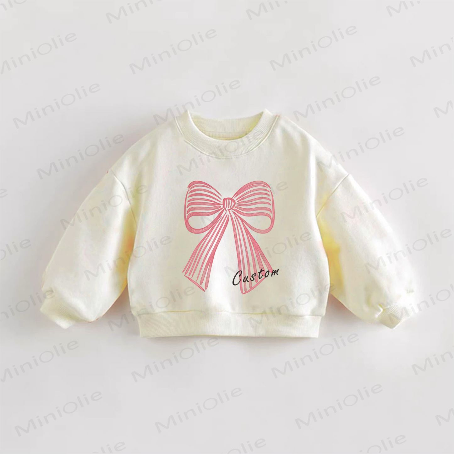 Personalized Retro Name Customization Baby Bow Sweatshirt - image 1