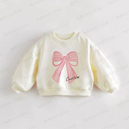 Personalized Retro Name Customization Baby Bow Sweatshirt - image 1