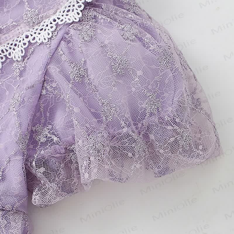 Toddler Kid Purple Tulle Elegant Dress - image 4