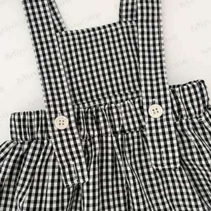 Toddler Baby Girls White Long Sleeve Top or Gingham Pinafore - image 7