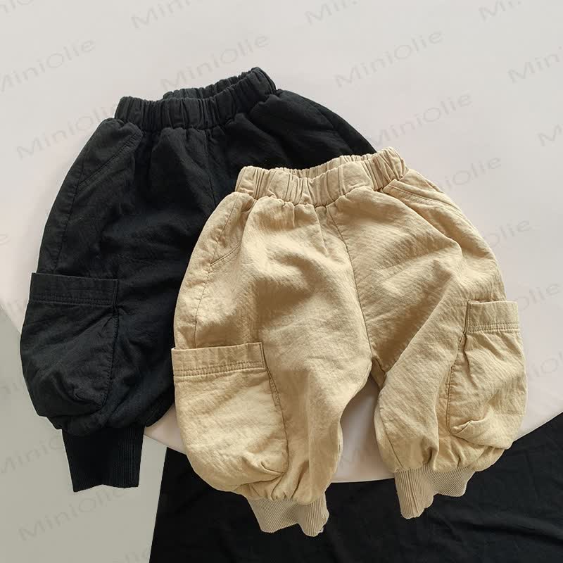 Toddler Solid Color Jogger Worker Pants - image 3