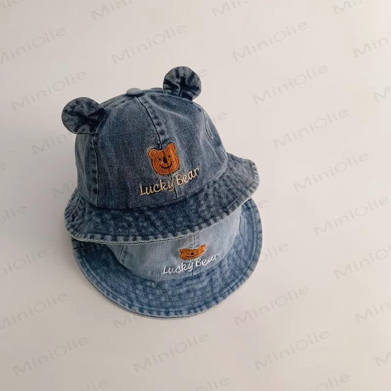 LUCKY BEAR Baby Denim Bear Bucket Hat - image 3