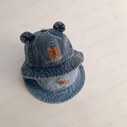 LUCKY BEAR Baby Denim Bear Bucket Hat - image 3