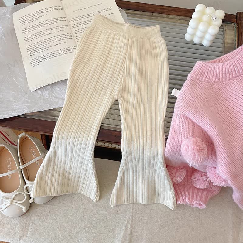 Toddler Girl Hairball Sweater or Bell-bottomed Pants - Beige Pants - 10Y - image 6