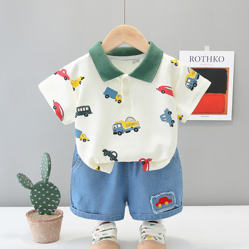 Baby 2-Piece Polo Vehicle Denim Set - image 5