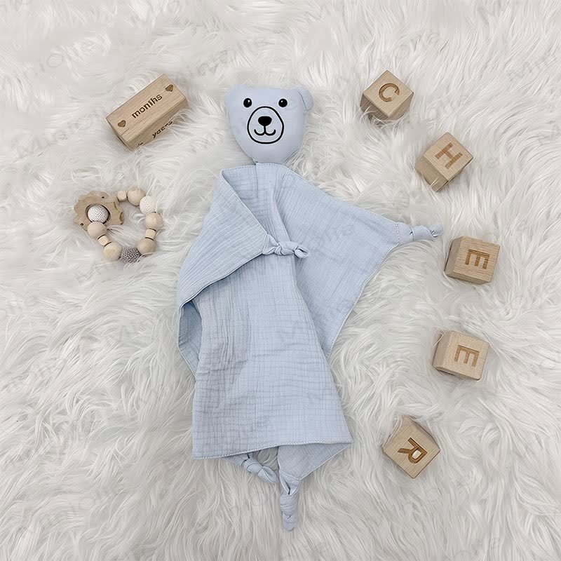 Personalized Baby Name Lion/Bear Security Blanket - Blue Bear - 30x30cm - image 10