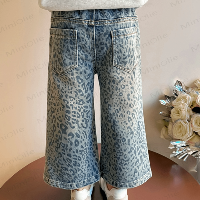 Toddler Leopard Print Denim Blue Pants - image 7