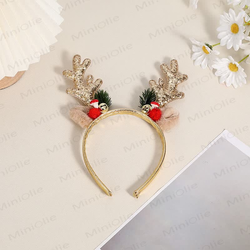 Baby Christmas Deer Horn Headband - Golden - image 3
