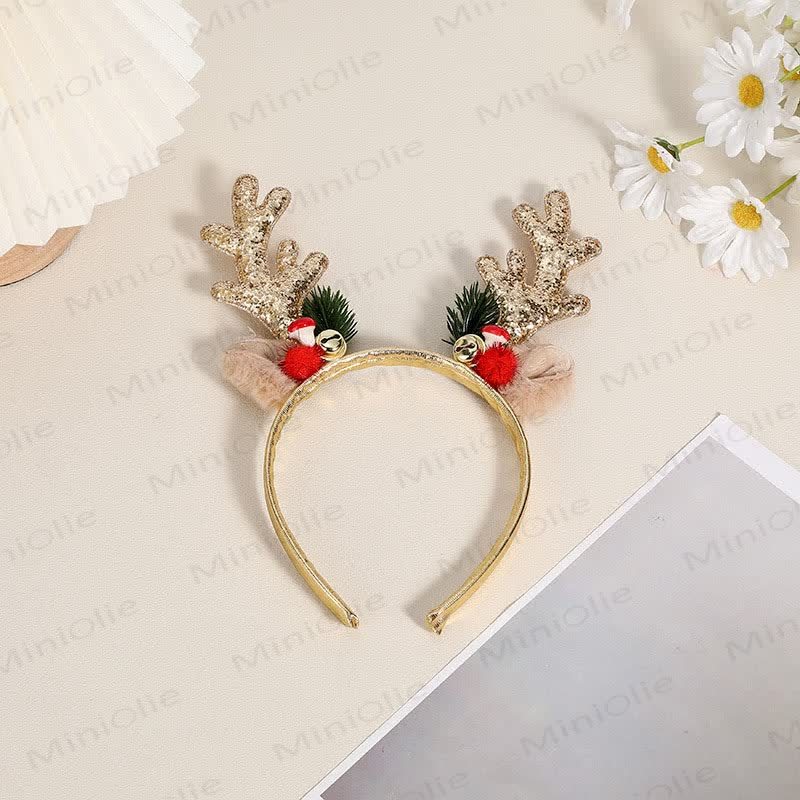 Baby Christmas Deer Horn Headband - Golden - image 3